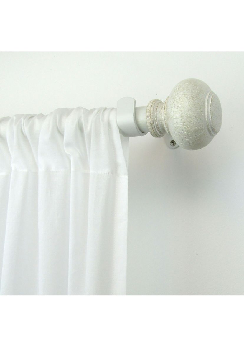 Rhinebeck Rustic Faux Wood 1" Window Drapery Single Curtain Rod