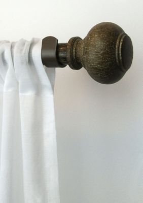 Rhinebeck Rustic Faux Wood 1" Window Drapery Single Curtain Rod