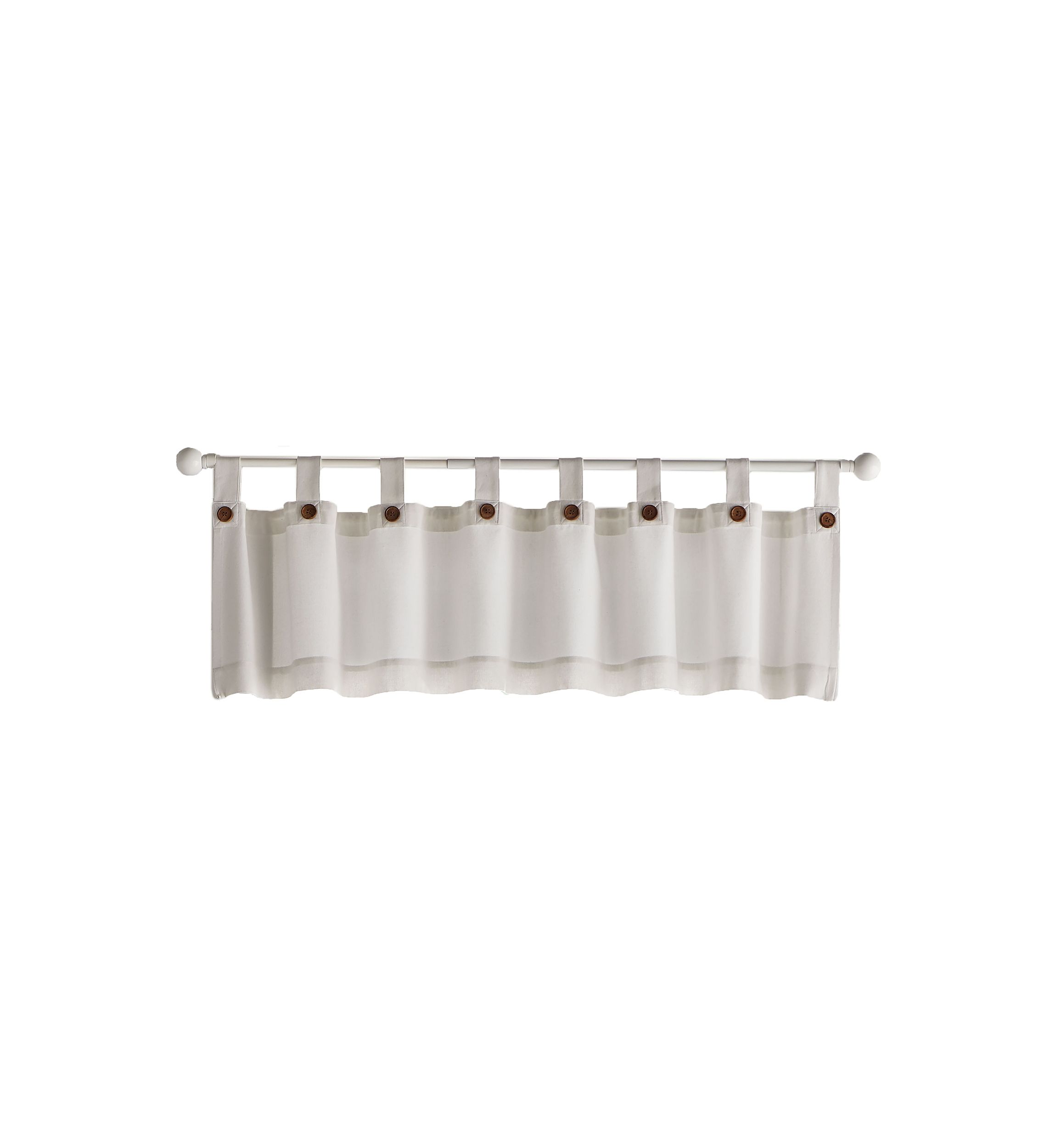 Tucker Solid Button Window Kitchen Valance - 60x15