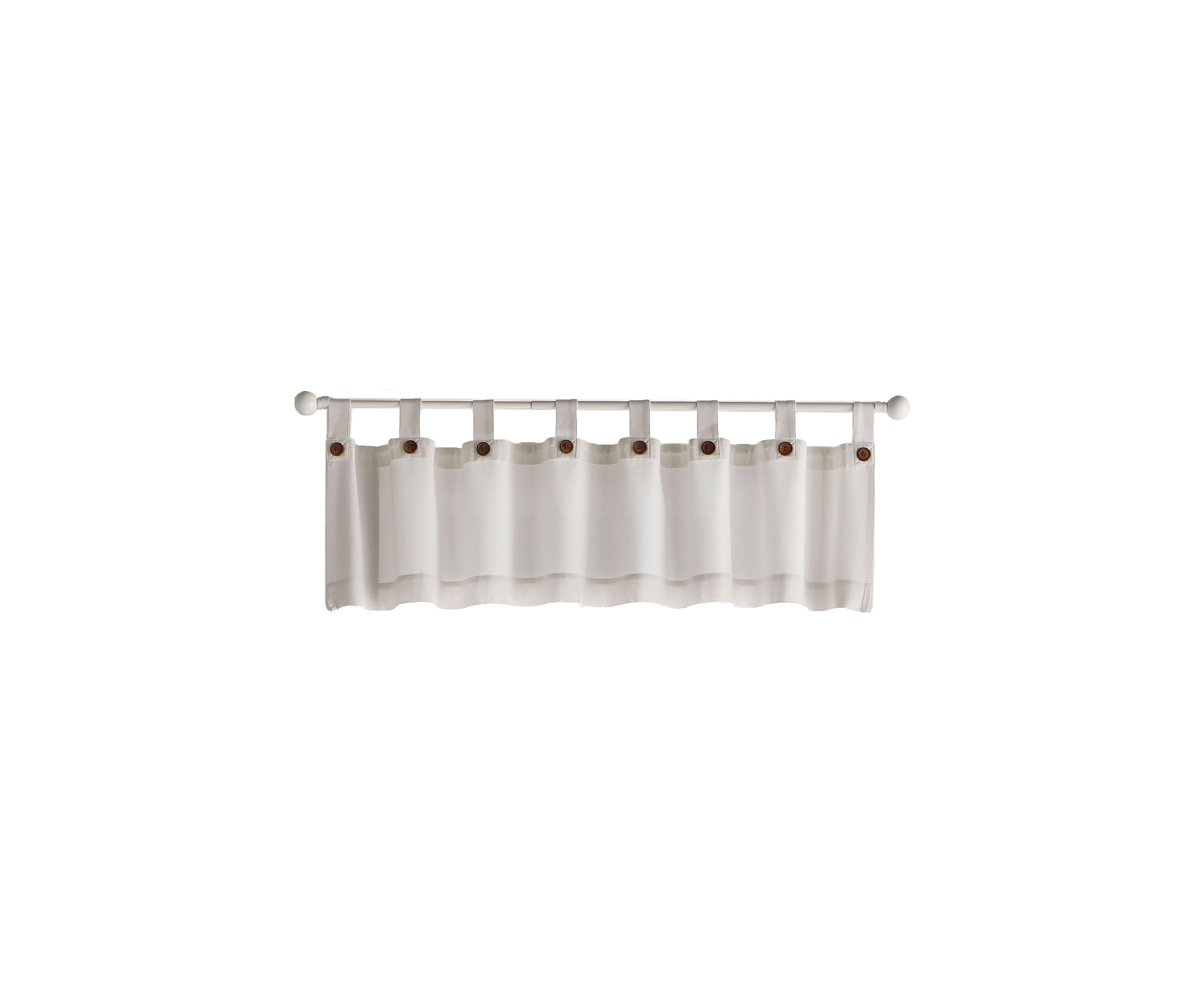 Tucker Solid Button Window Kitchen Valance - 60x15