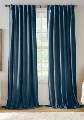 Carnaby Rustic Vogue Distressed Velvet Window Curtain Panel