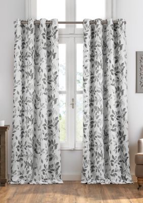 Avalon Botanical Floral Leaf Print Cottagecore Blackout Window Curtain Panel