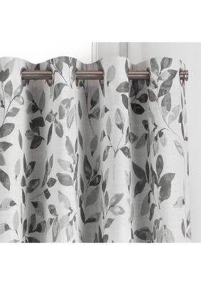 Avalon Botanical Floral Leaf Print Cottagecore Blackout Window Curtain Panel