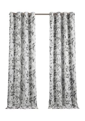 Avalon Botanical Floral Leaf Print Cottagecore Blackout Window Curtain Panel