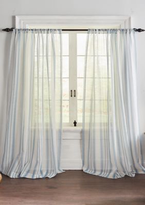 Hampton Stripe Cottagecore Sheer Window Curtain Panel