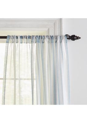 Hampton Stripe Cottagecore Sheer Window Curtain Panel