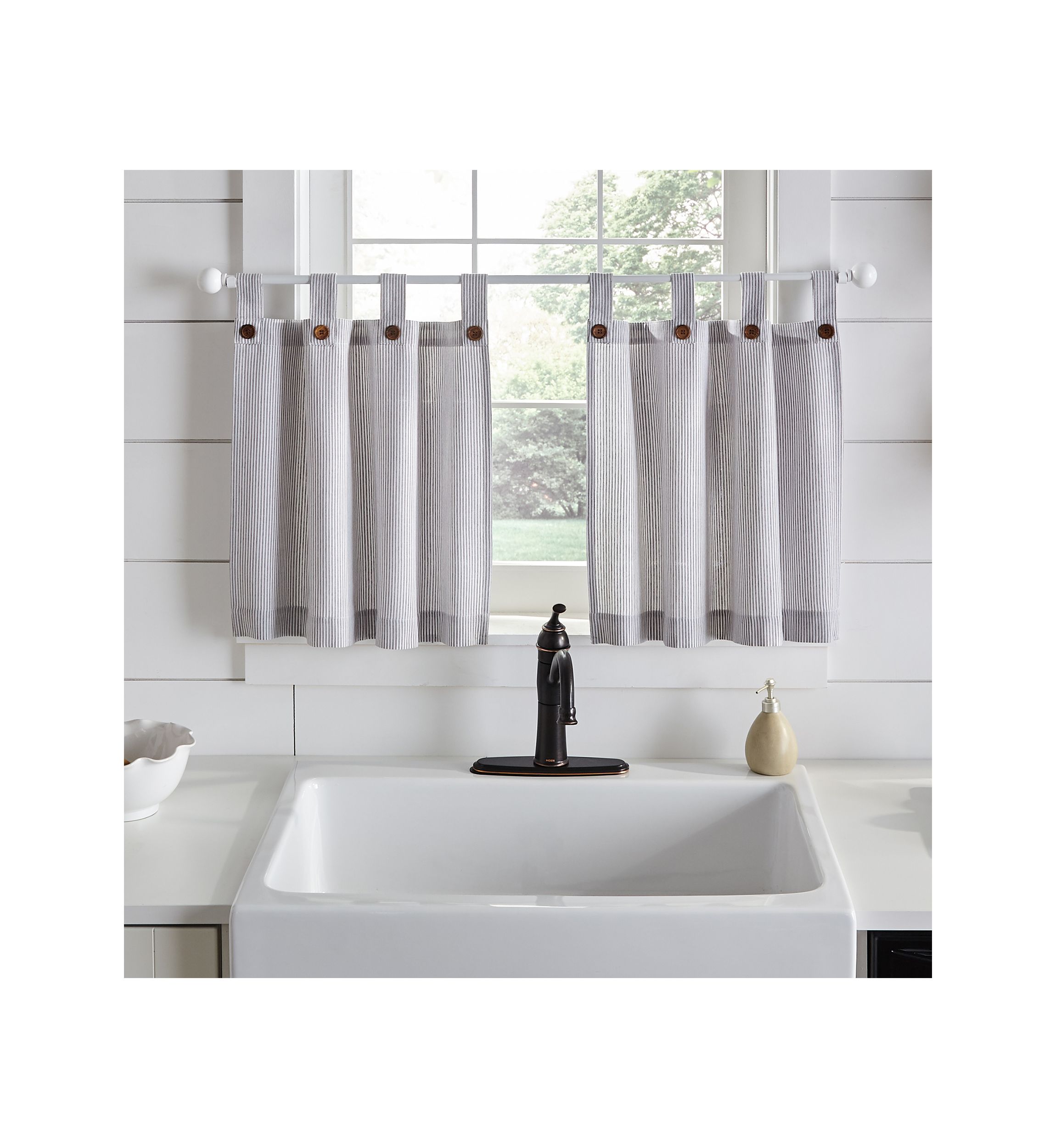 Tucker Ticking Stripe Window Tier Set