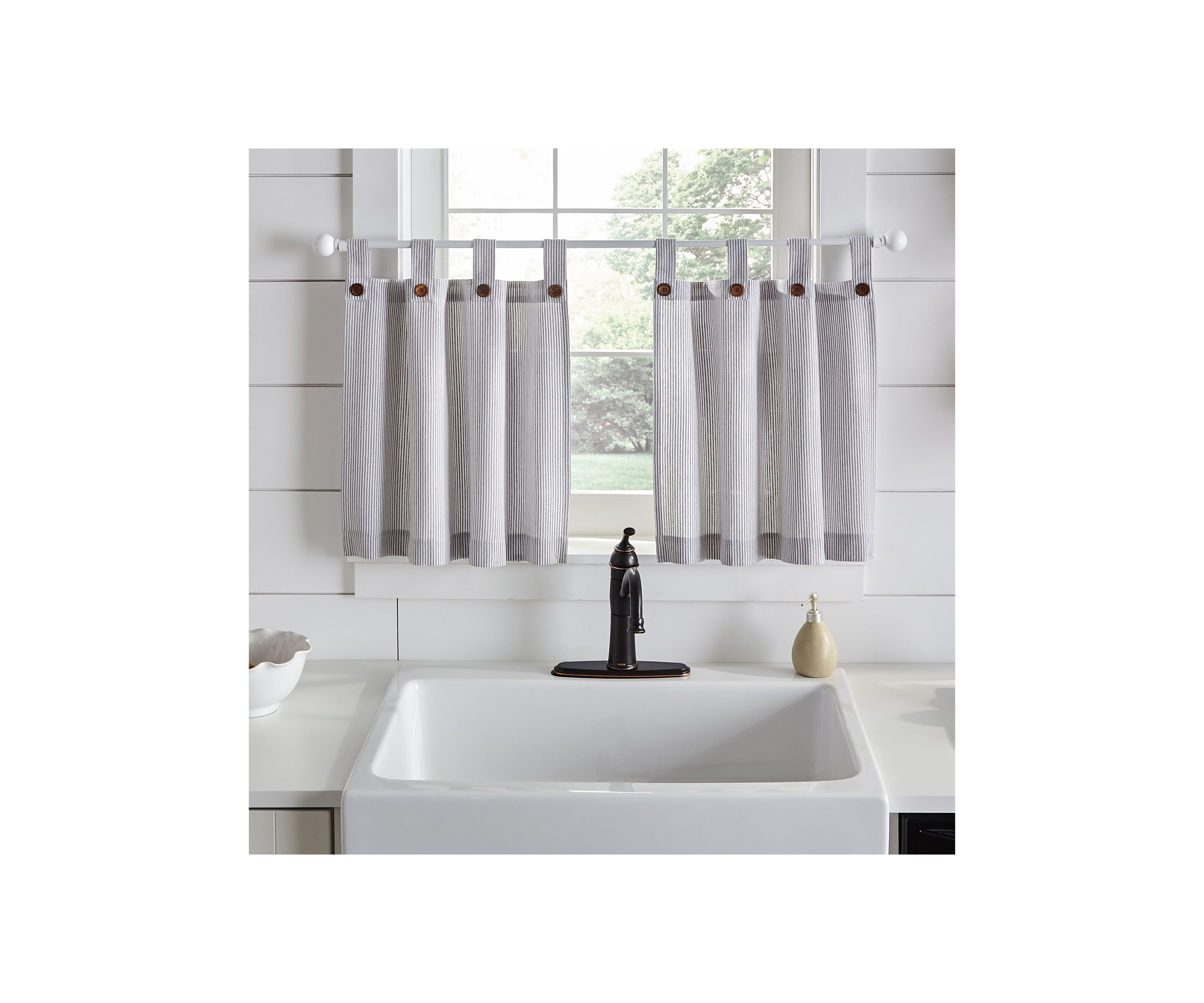 Tucker Ticking Stripe Window Tier Set