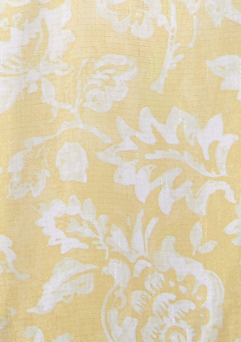 Verena Floral Indoor/Outdoor Sheer Tab Top Window Curtain Patio, Porch, Cabana
