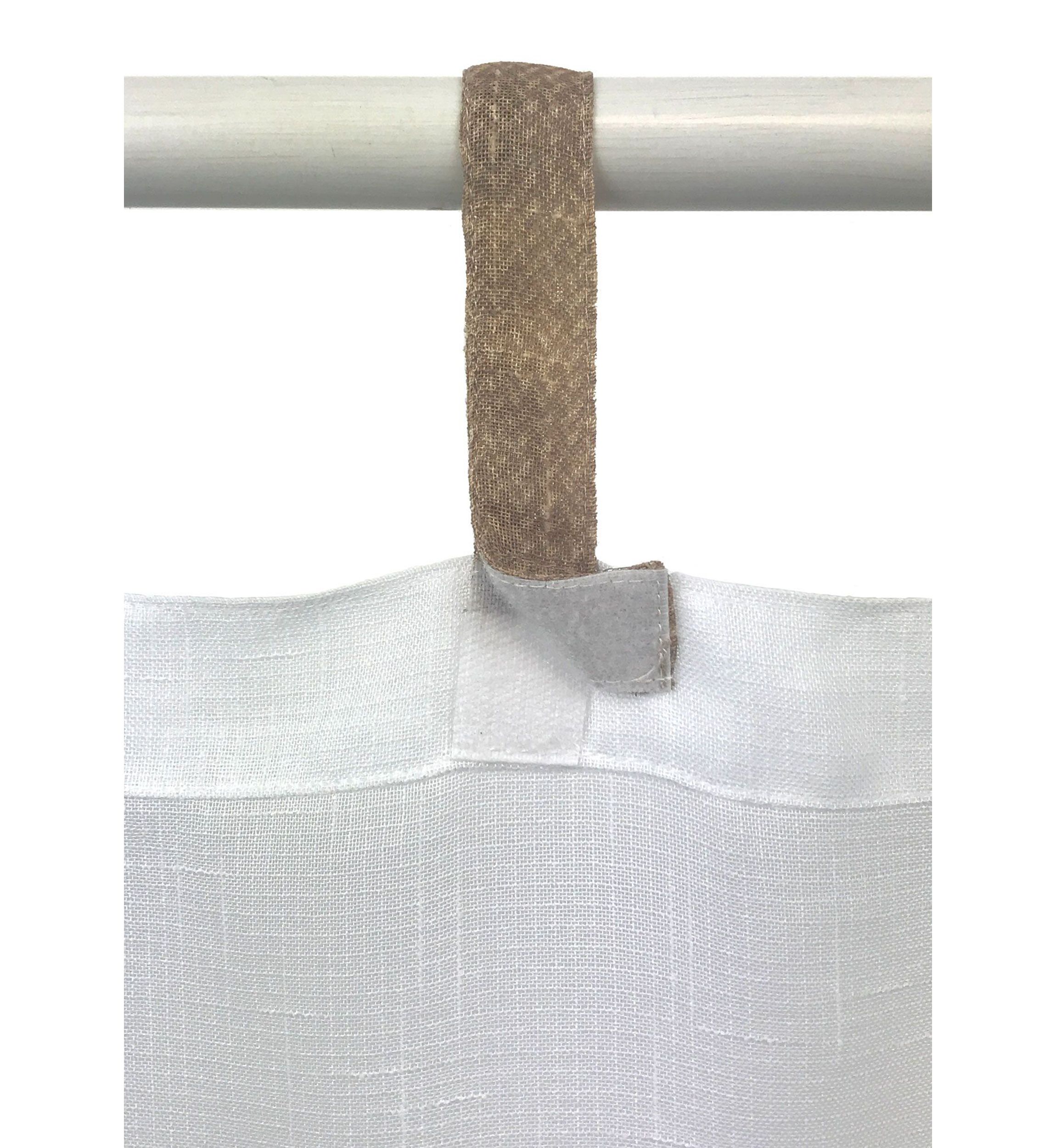 Darien Solid Indoor/Outdoor Sheer Adhesive Loop Tab Top Window Curtain Panel