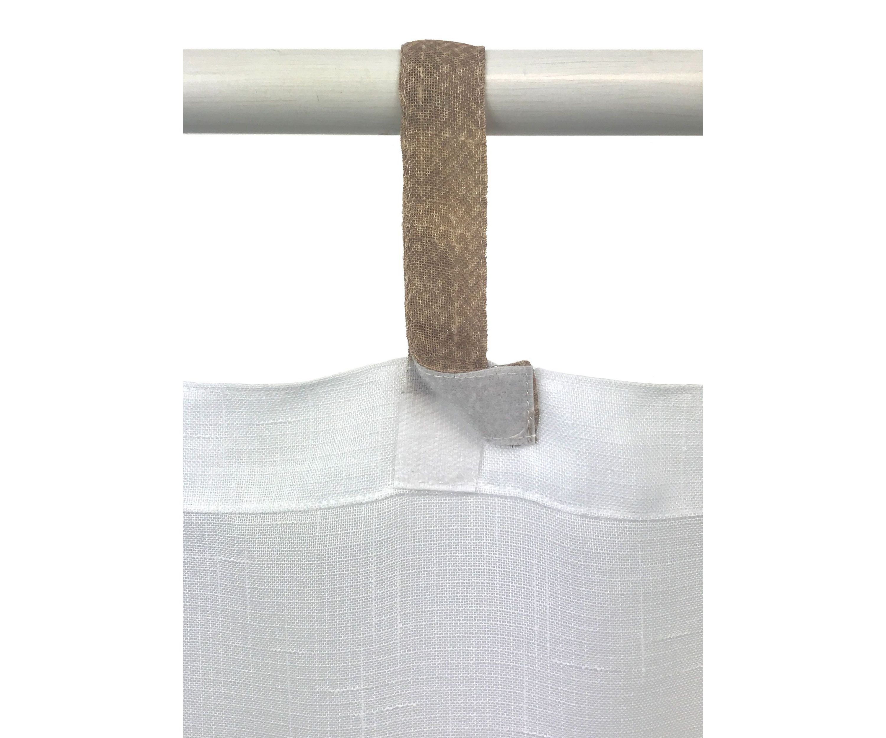 Darien Solid Indoor/Outdoor Sheer Adhesive Loop Tab Top Window Curtain Panel