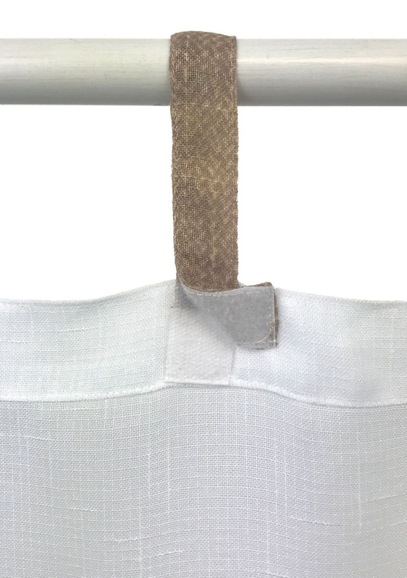 Darien Solid Indoor/Outdoor Sheer Adhesive Loop Tab Top Window Curtain Panel