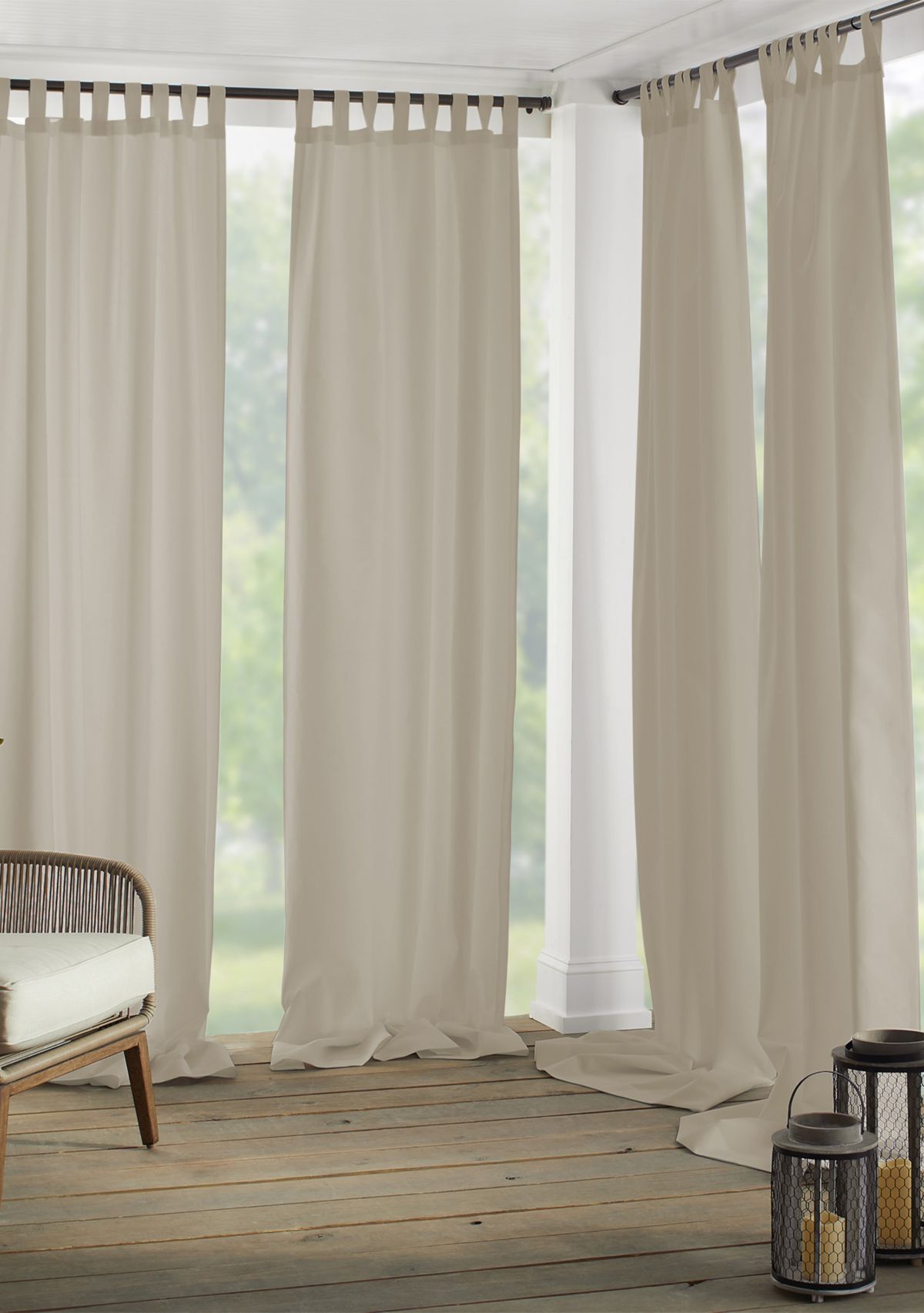 Matine Solid Tab Top Indoor/Outdoor Window Curtain for Patio, Porch, Cabana