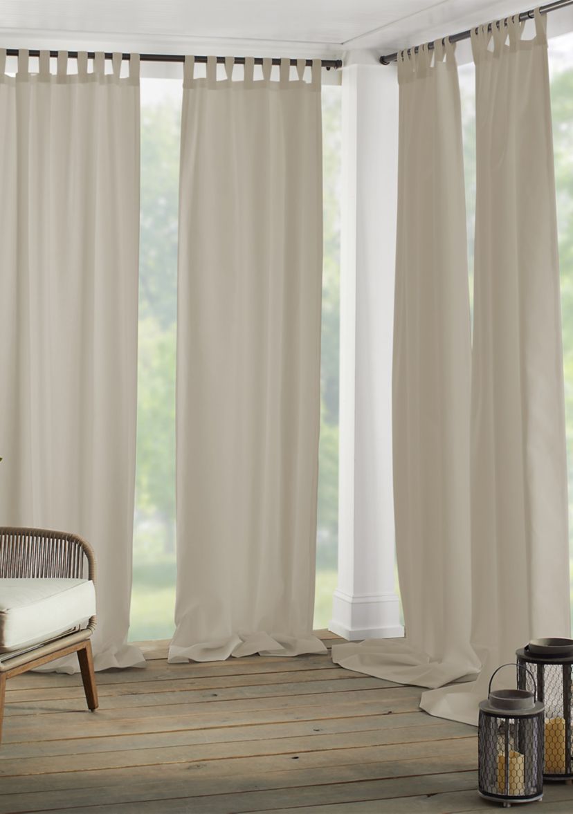 Matine Solid Tab Top Indoor/Outdoor Window Curtain for Patio, Porch, Cabana