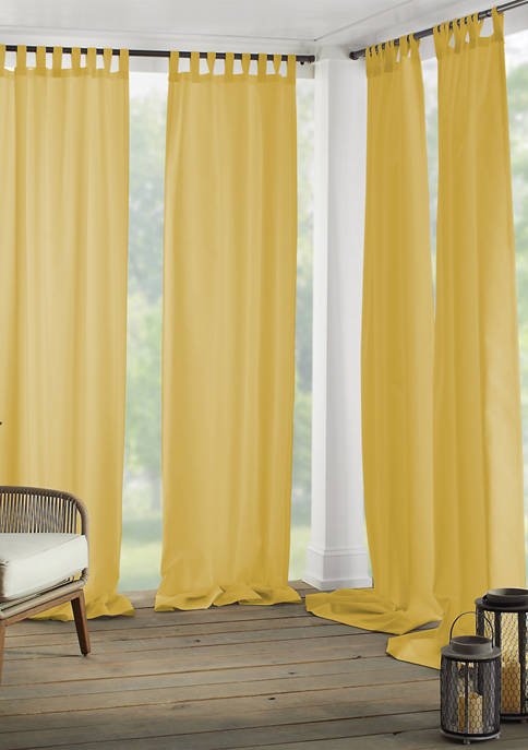 Elrene Matine Solid Tab Top Indoor/Outdoor Window Curtain