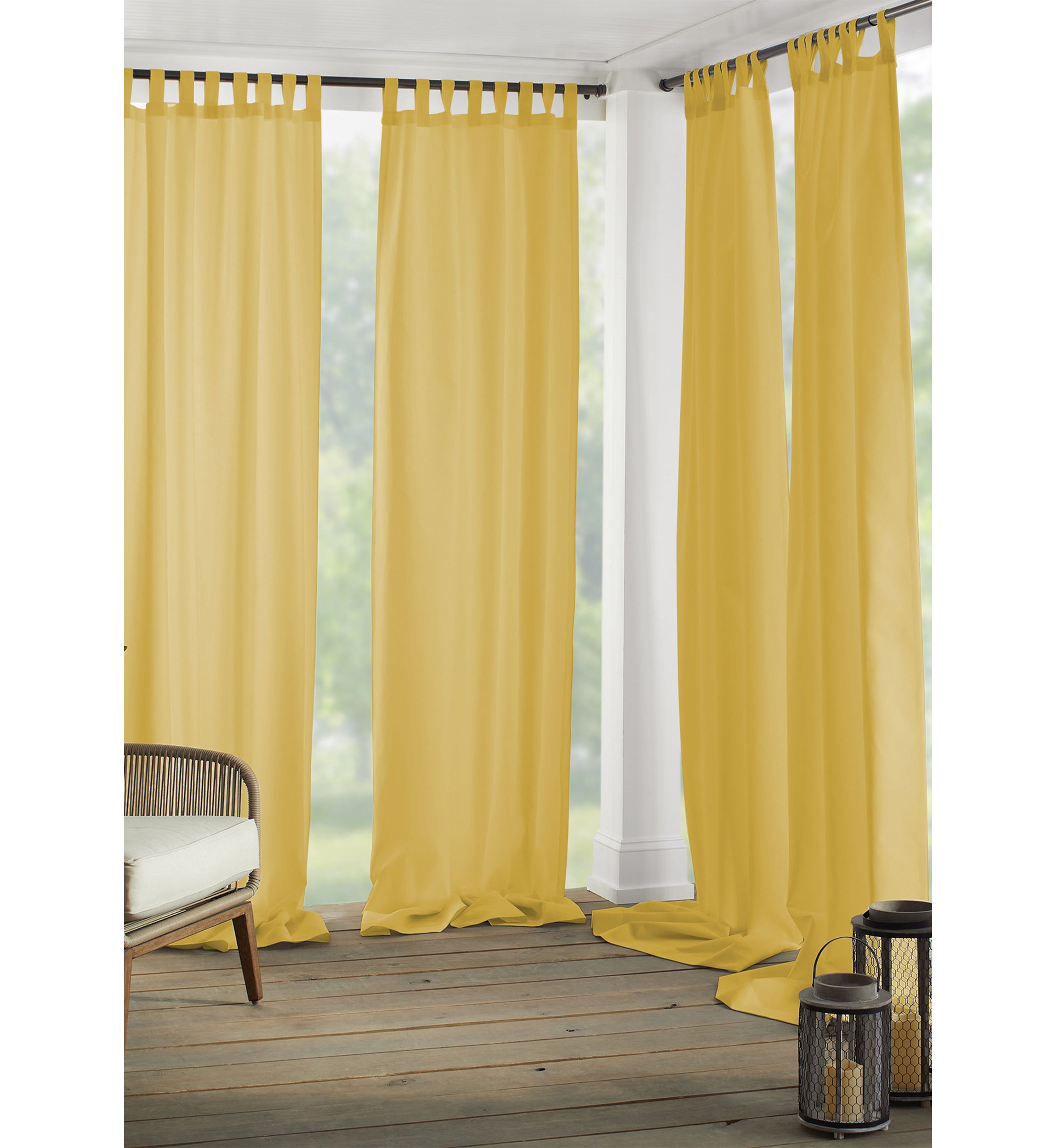 Matine Solid Tab Top Indoor/Outdoor Window Curtain for Patio, Porch, Cabana