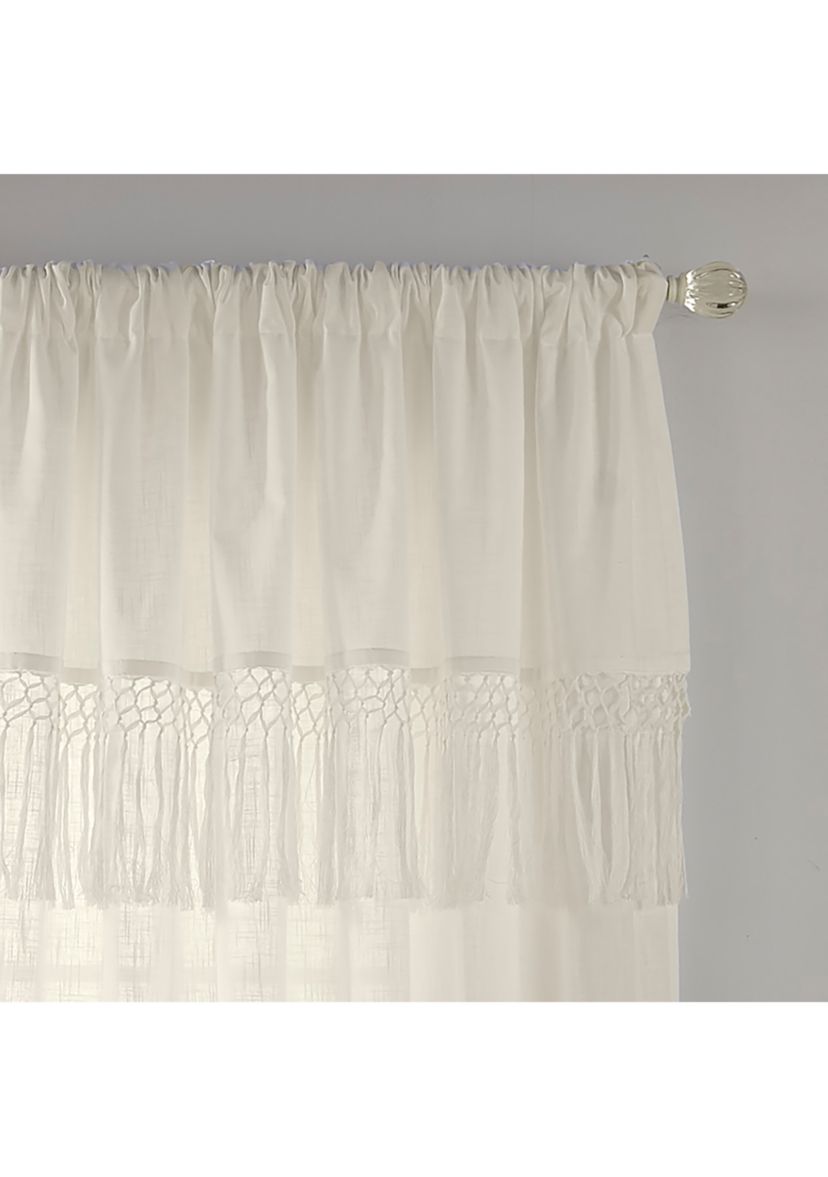 Calypso Macramé Tassel Cottage Core Semi Sheer Window Curtain Panel