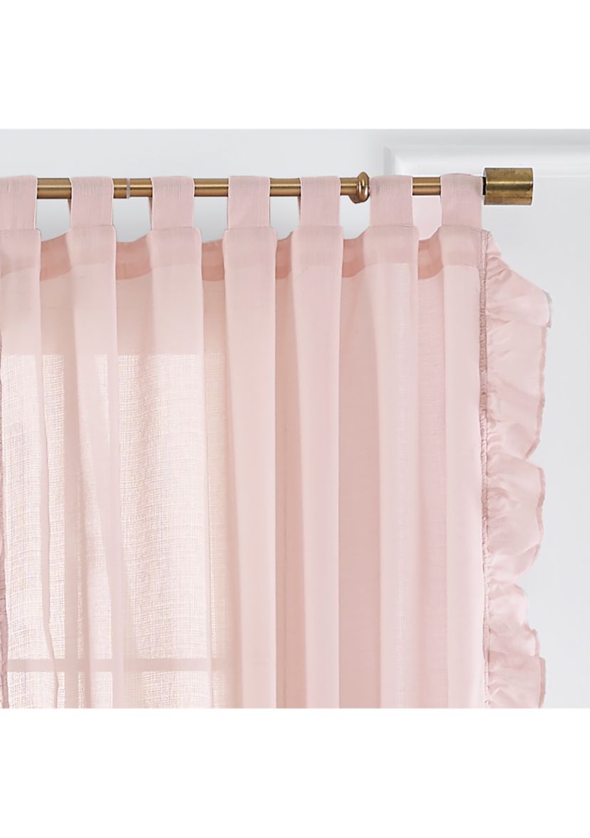 Bella Tab Top Ruffle Cottage Core Sheer Window Curtain Panel