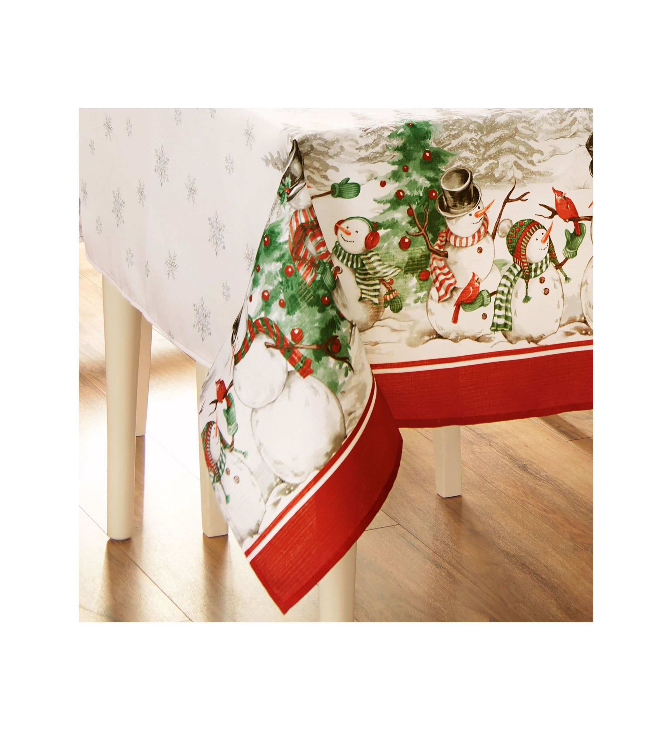 Snowman Winterland Holiday Snowflake Rectangle Tablecloth