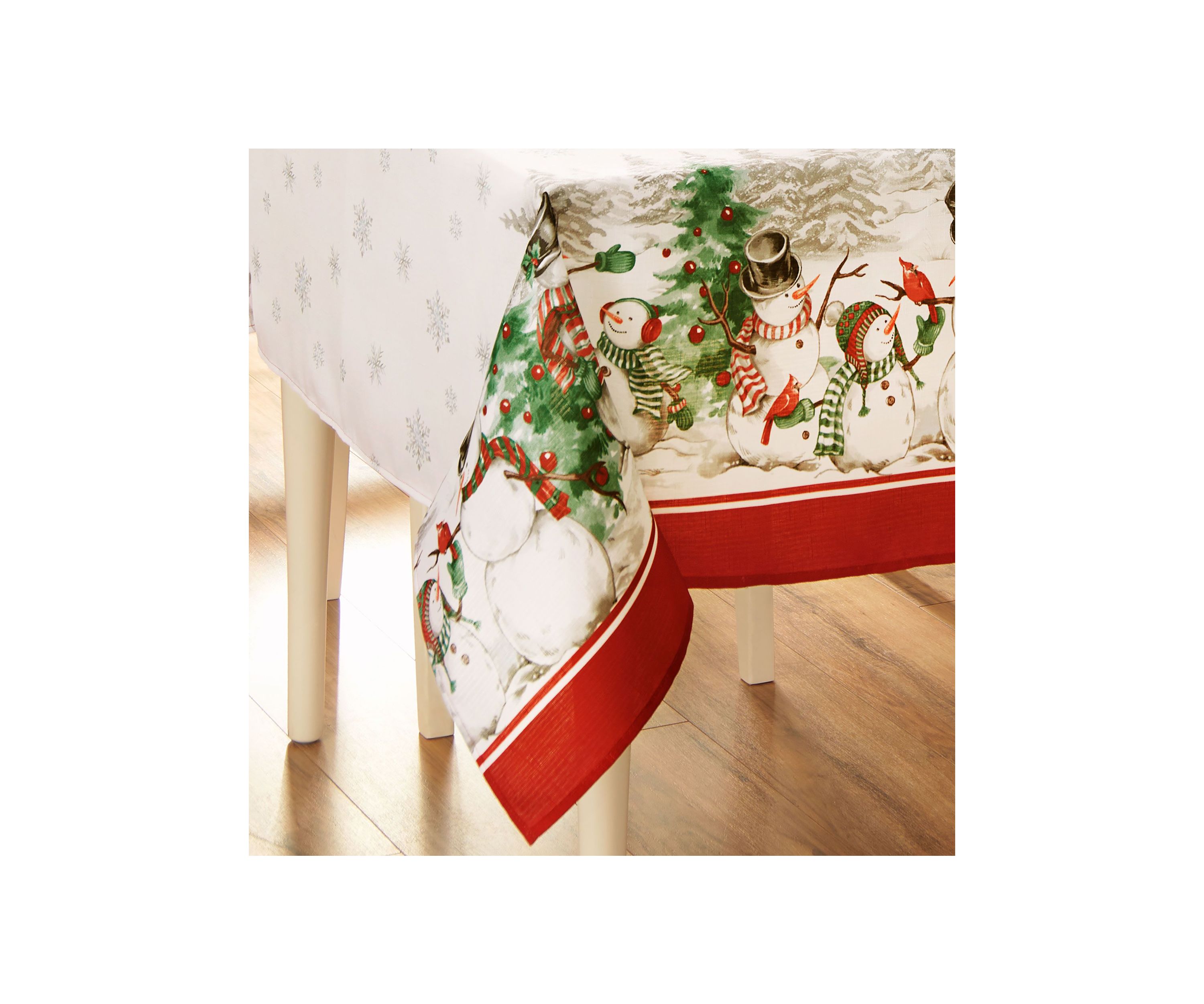 Snowman Winterland Holiday Snowflake Rectangle Tablecloth