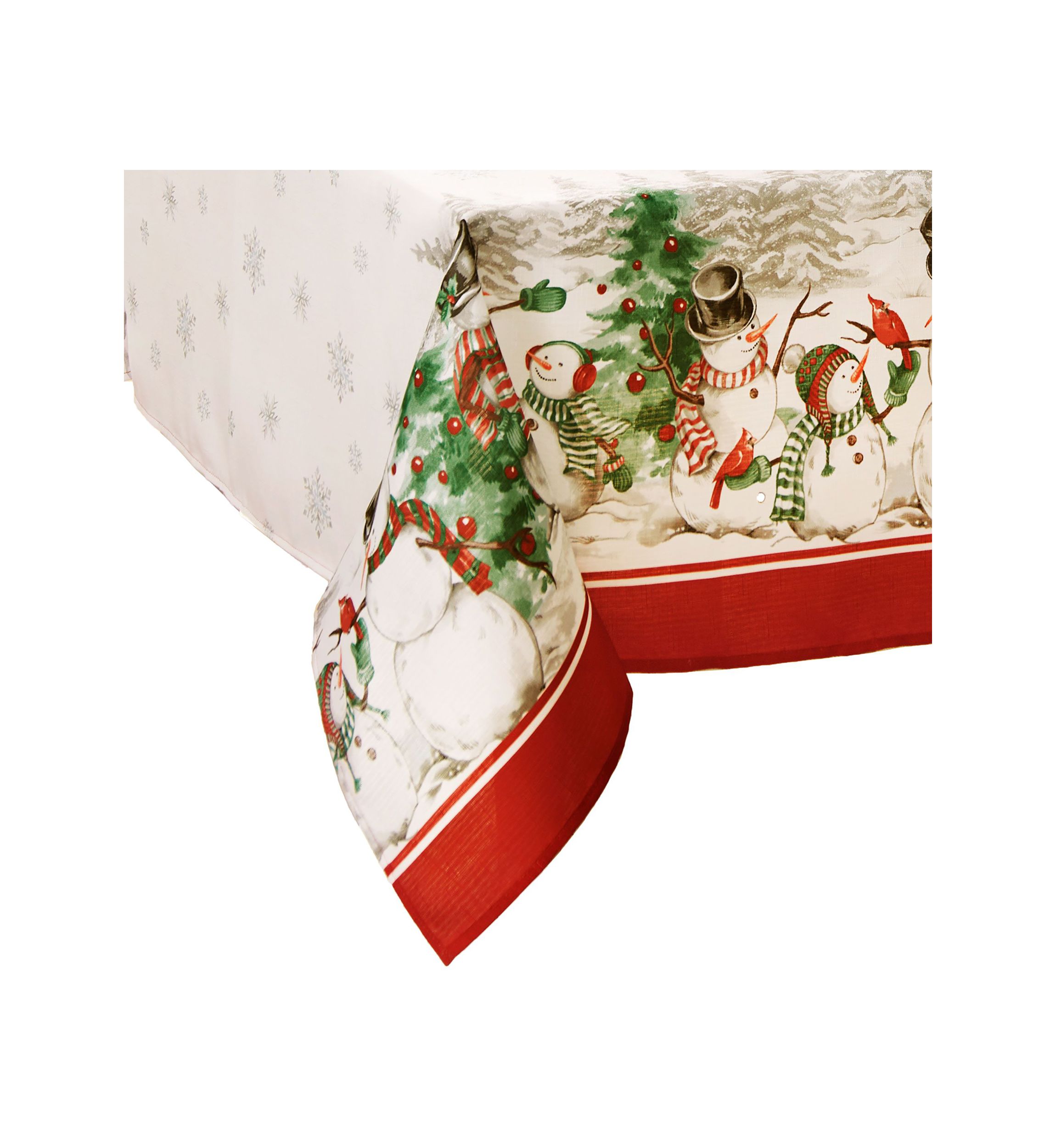 Snowman Winterland Holiday Snowflake Rectangle Tablecloth