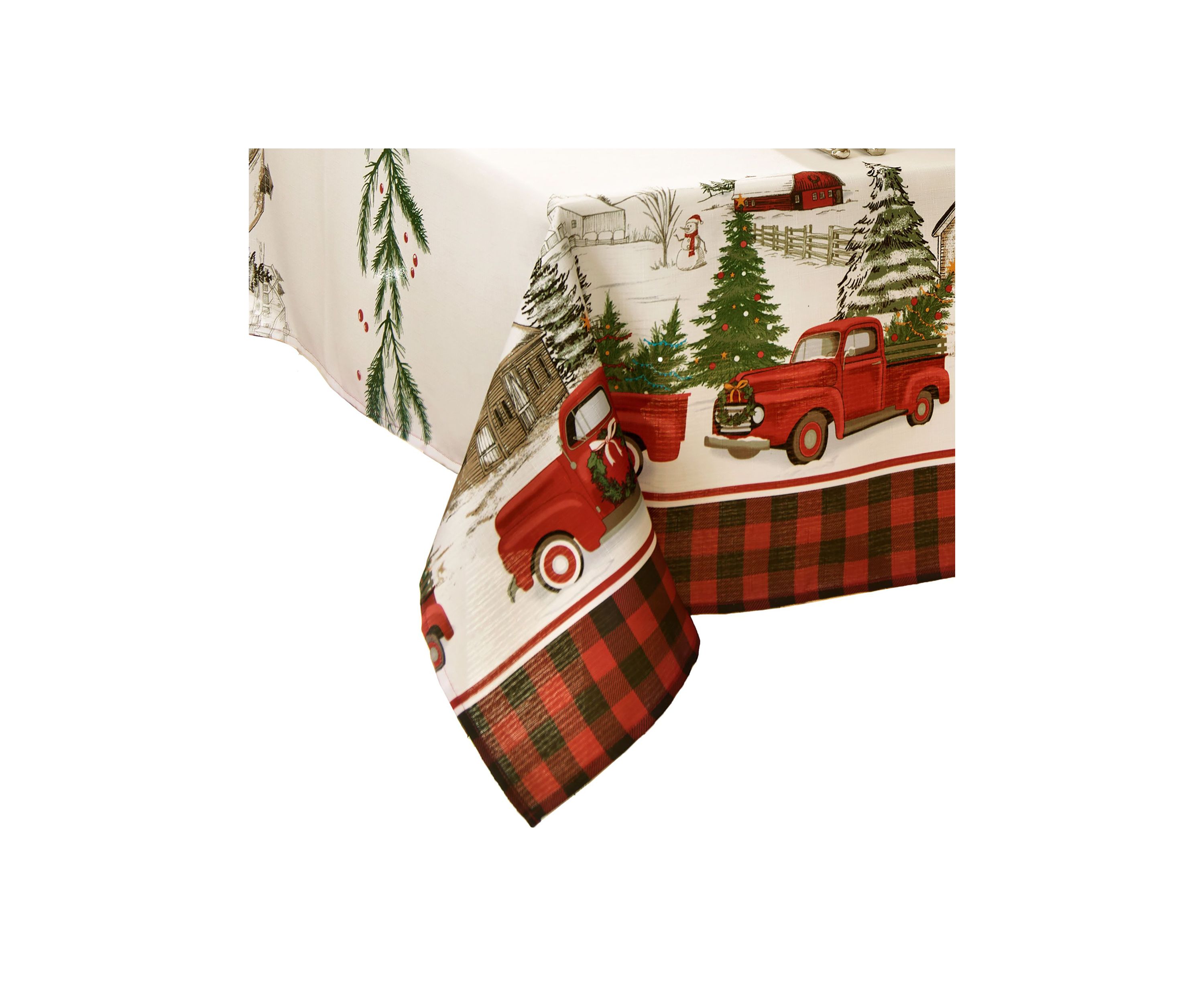 Vintage Christmas Tree Farm Holiday Rectangle Tablecloth