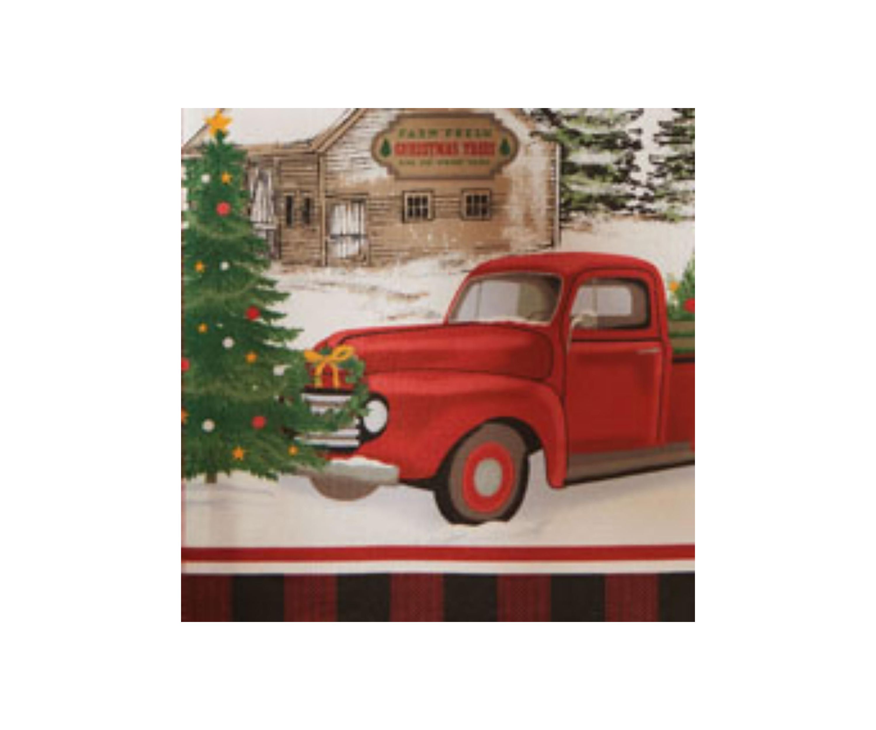 Vintage Christmas Tree Farm Holiday Rectangle Tablecloth