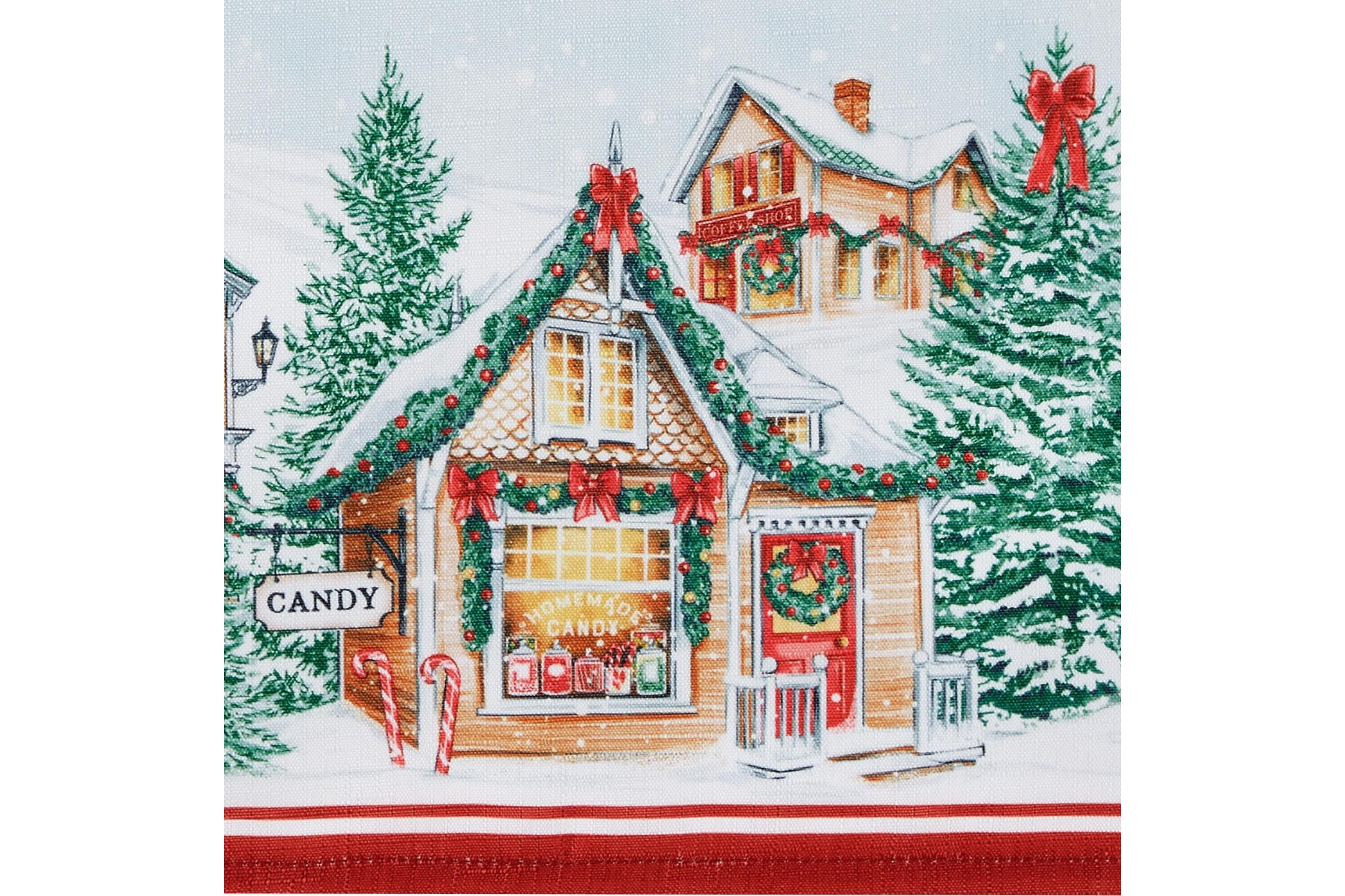 Storybook Christmas Village Holiday Rectangular Tablecloth