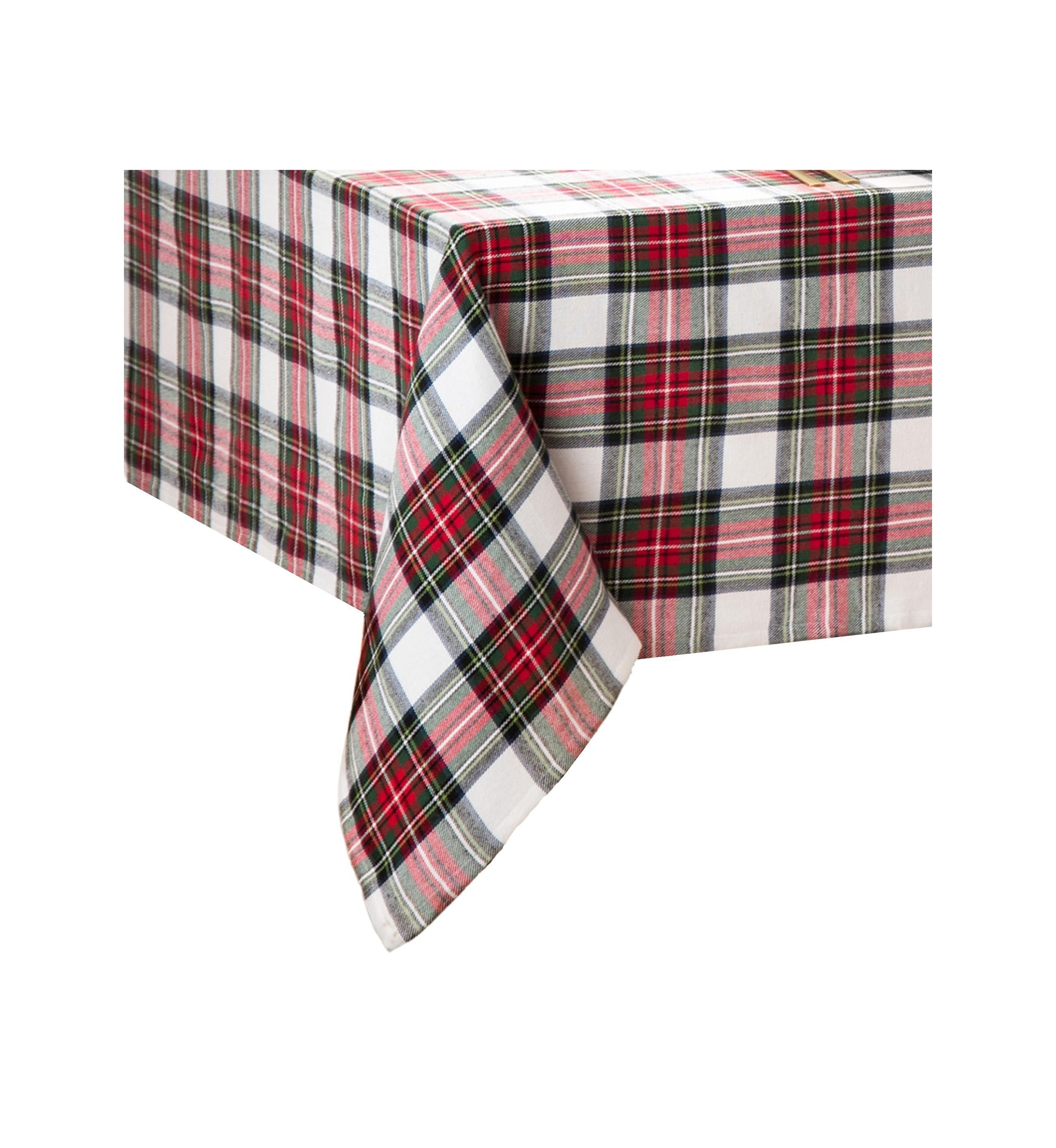 Christmas Classic Holiday Plaid Rectangular Cotton Tablecloth