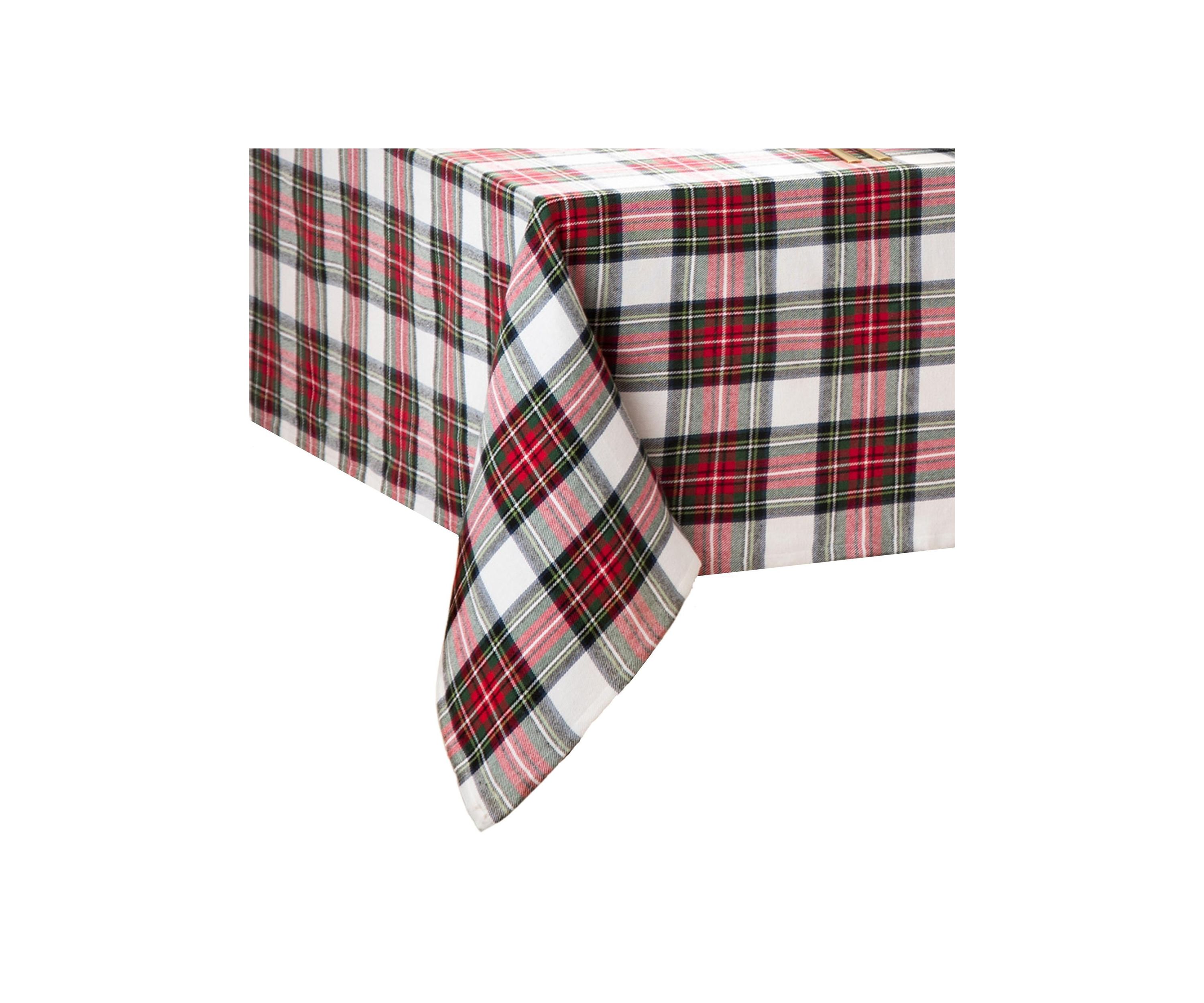 Christmas Classic Holiday Plaid Rectangular Cotton Tablecloth