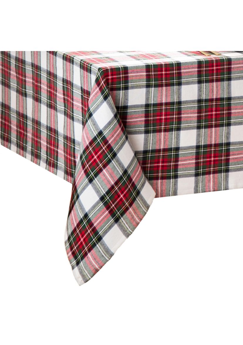 Christmas Classic Holiday Plaid Rectangular Cotton Tablecloth