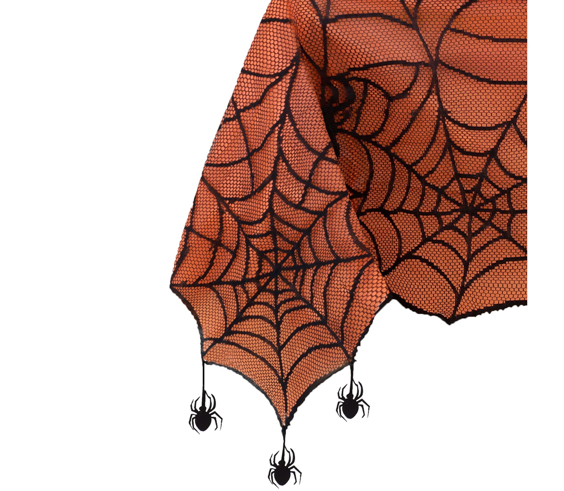Crawling Halloween Spider Lace Lined Tablecloth