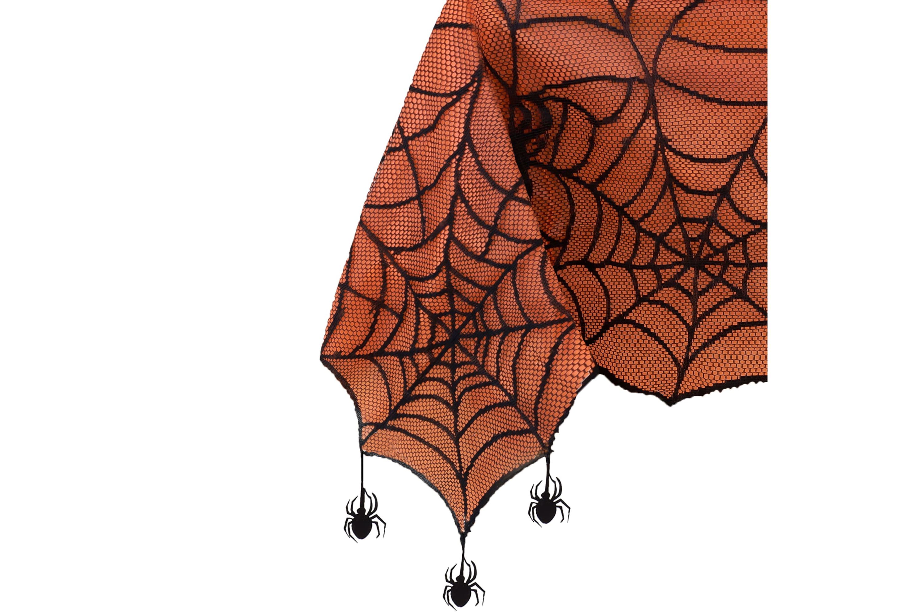 Crawling Halloween Spider Lace Lined Tablecloth