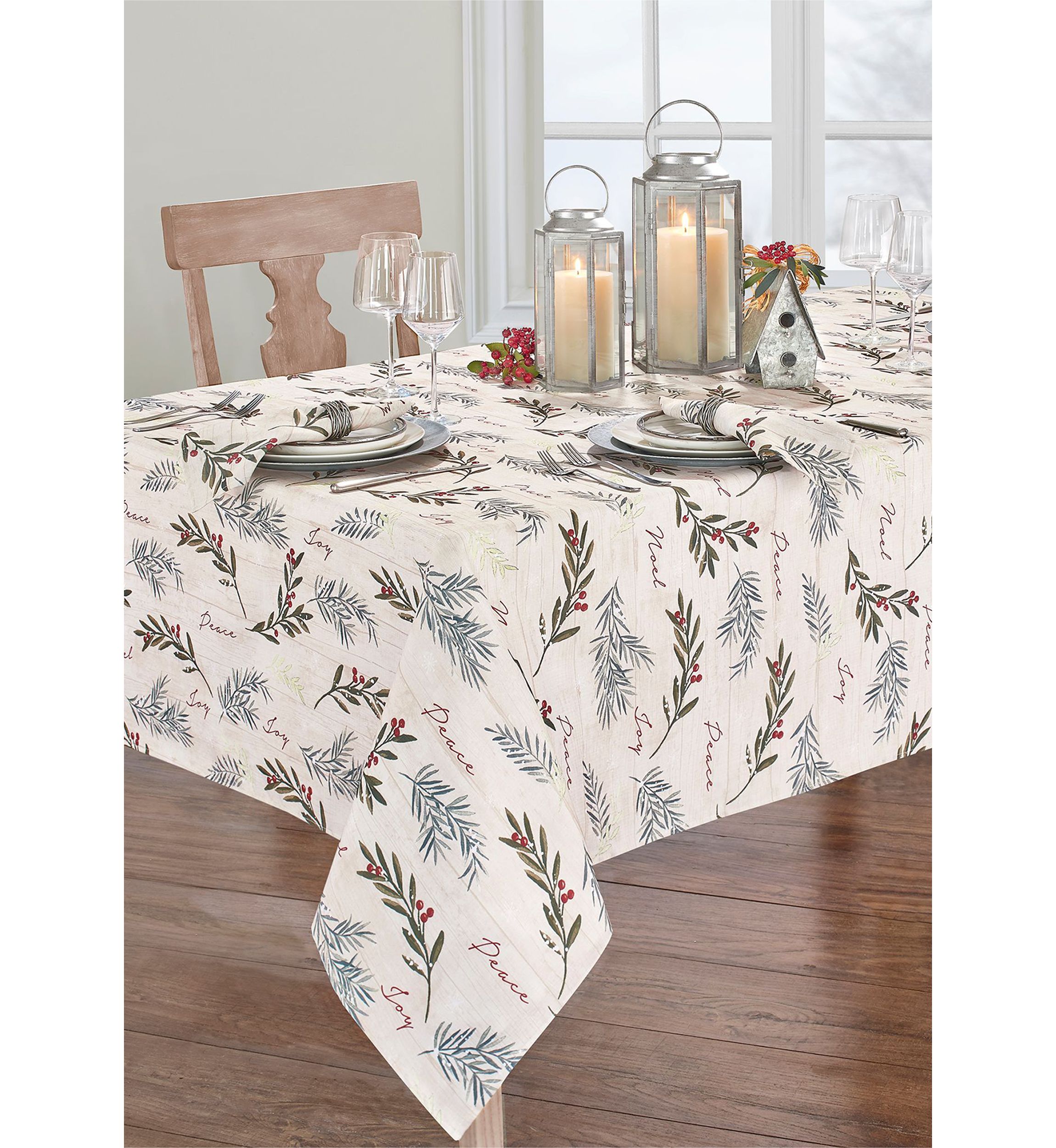 Holiday Tree Trimmings Tablecloth - Round/Oval