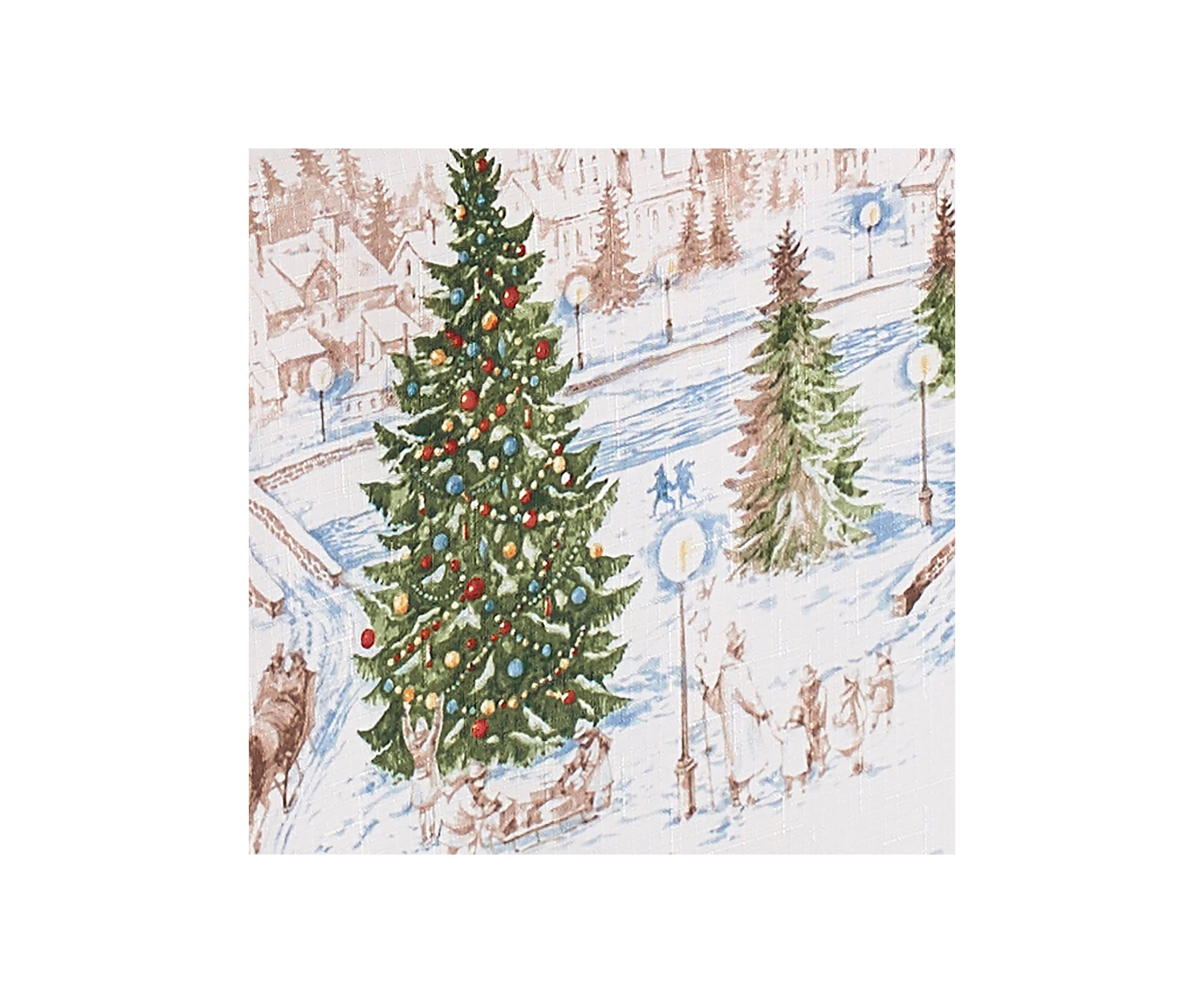 Santa’s Snowy Sleighride Tablecloth - Round/Oval