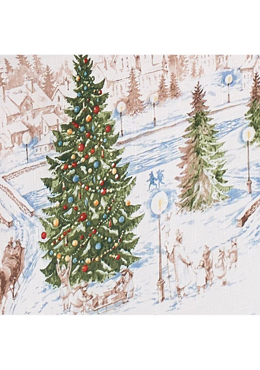 Santa’s Snowy Sleighride Tablecloth - Round/Oval