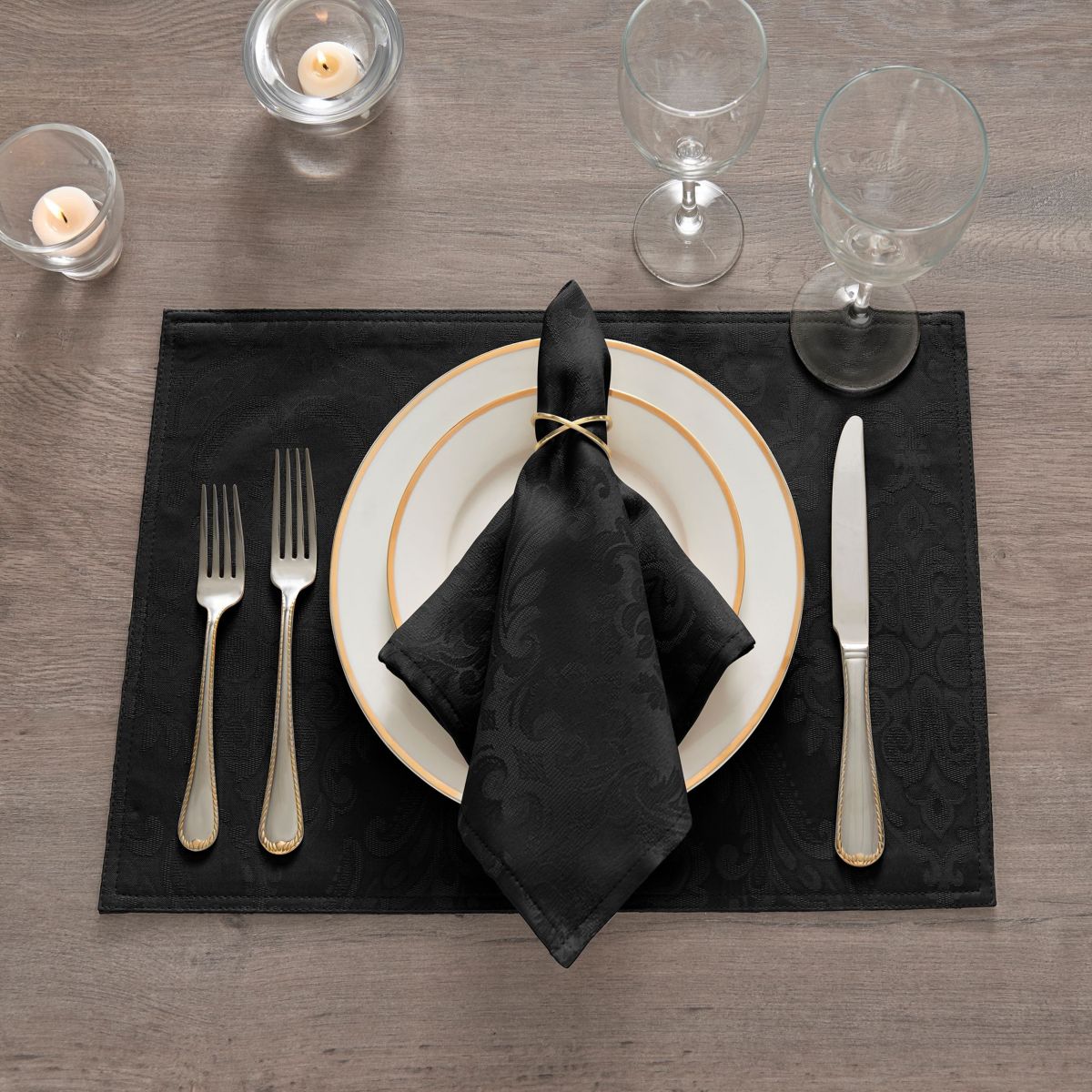 Caiden Elegance Damask Placemat, Set of 4
