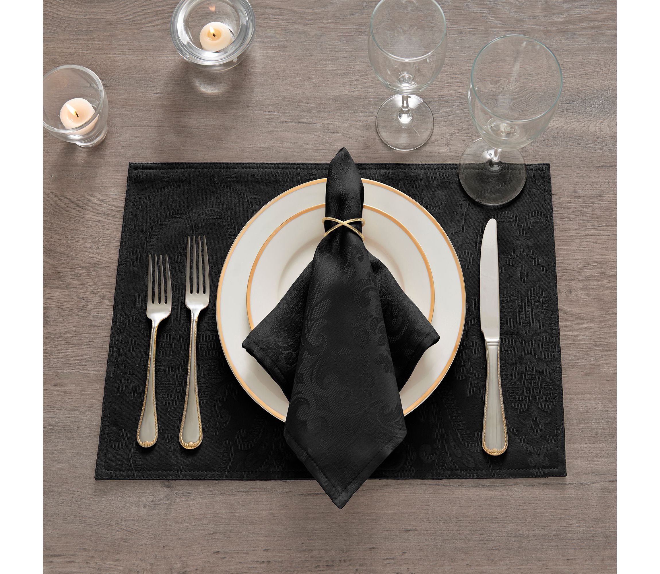 Caiden Elegance Damask Placemat, Set of 4