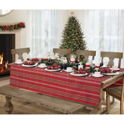 Elrene Shimmering Plaid Tablecloth - Round/Oval, 60 x 84