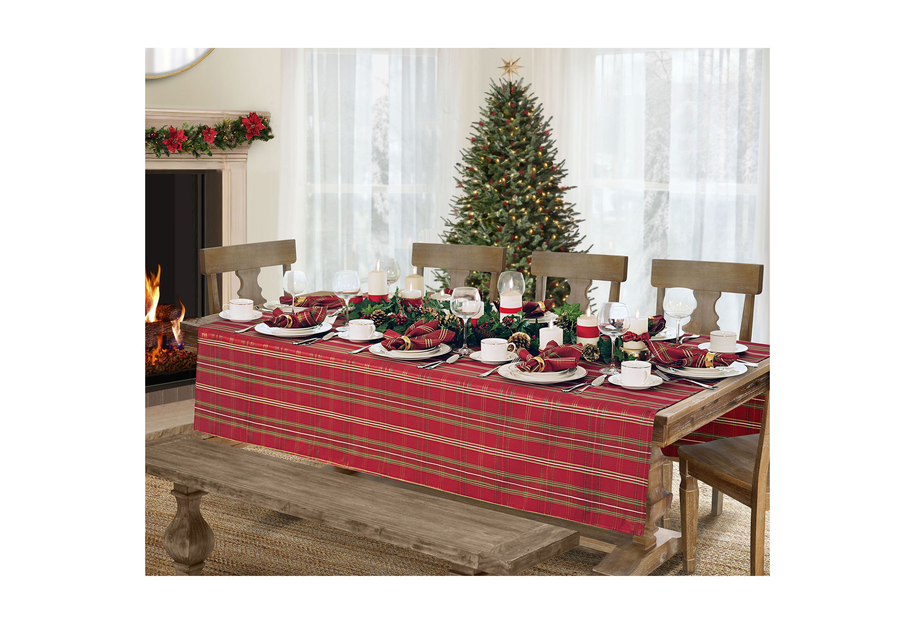 Shimmering Plaid Tablecloth - Rectangle/Square