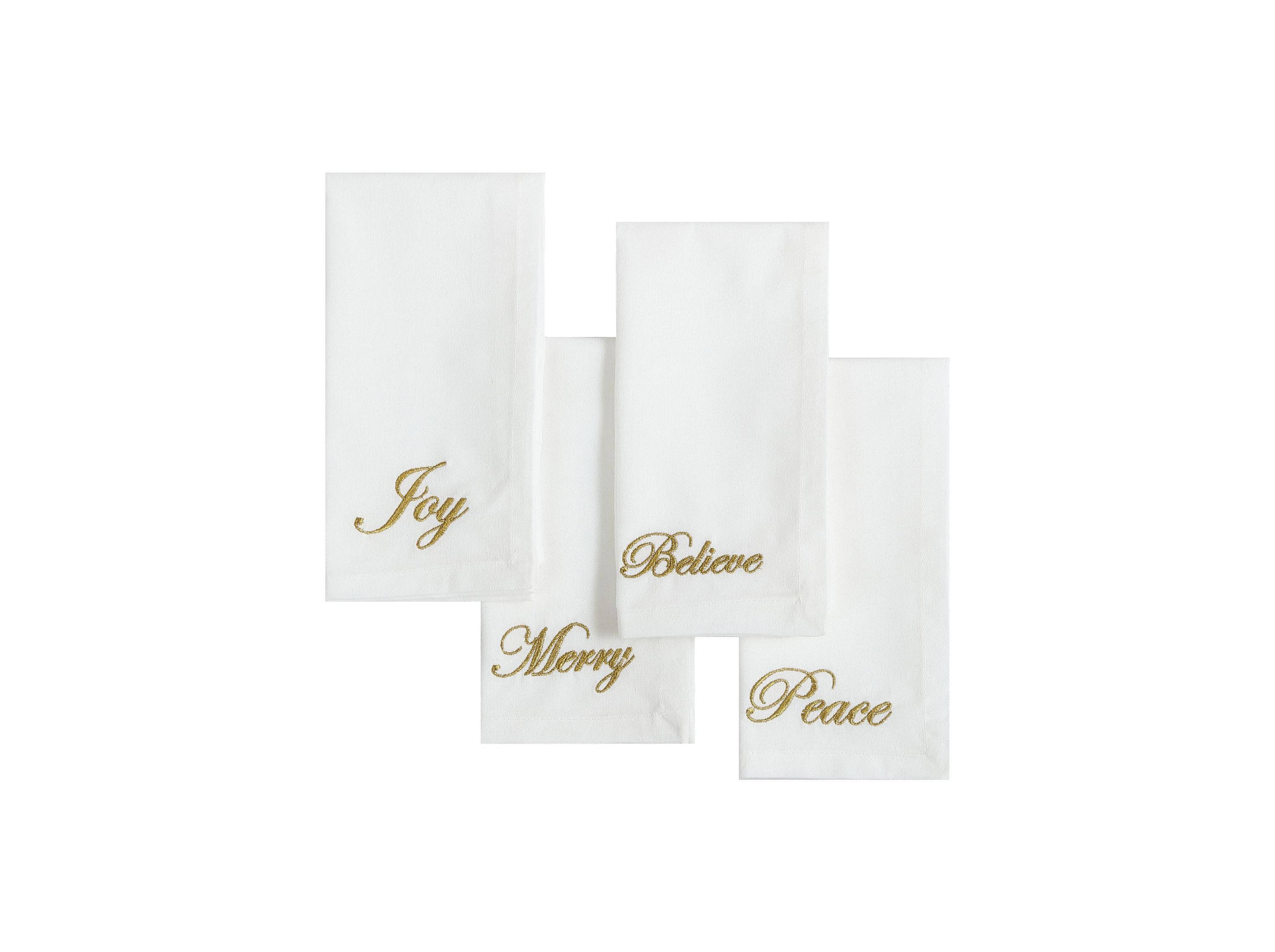 Holiday Sentiments Napkins, Set of 4