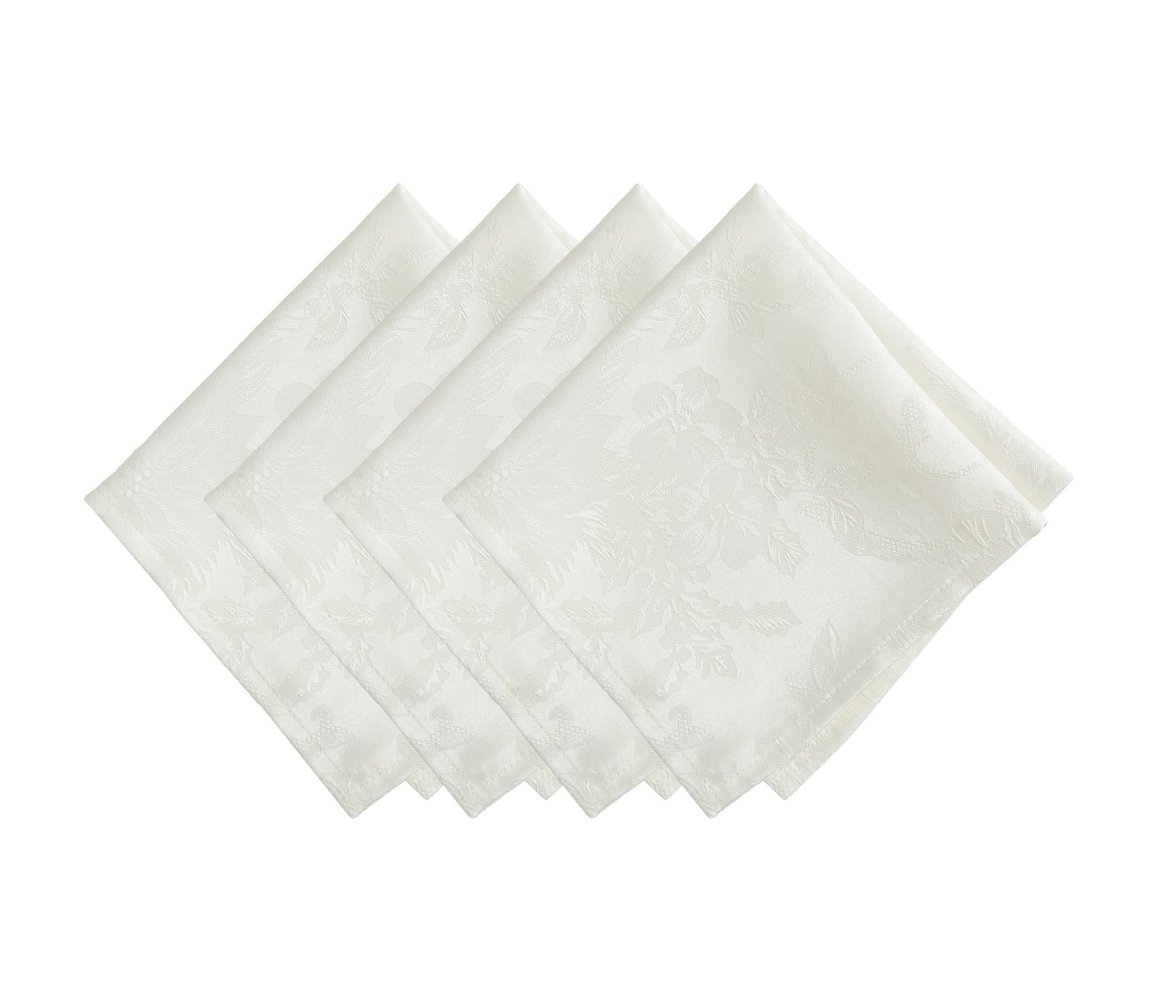 Poinsettia Elegance Jacquard Holiday Napkins, Set of 4
