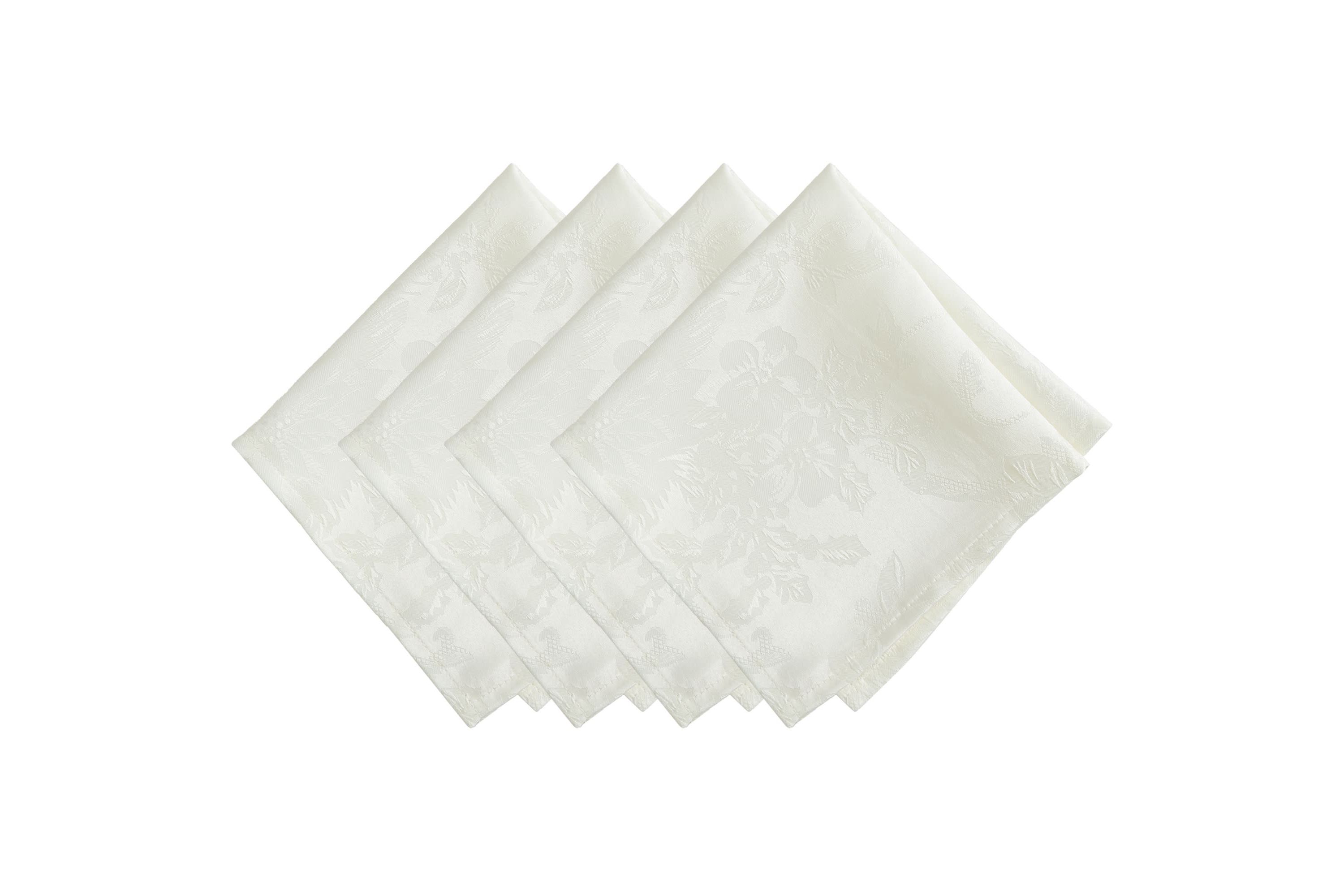 Poinsettia Elegance Jacquard Holiday Napkins, Set of 4