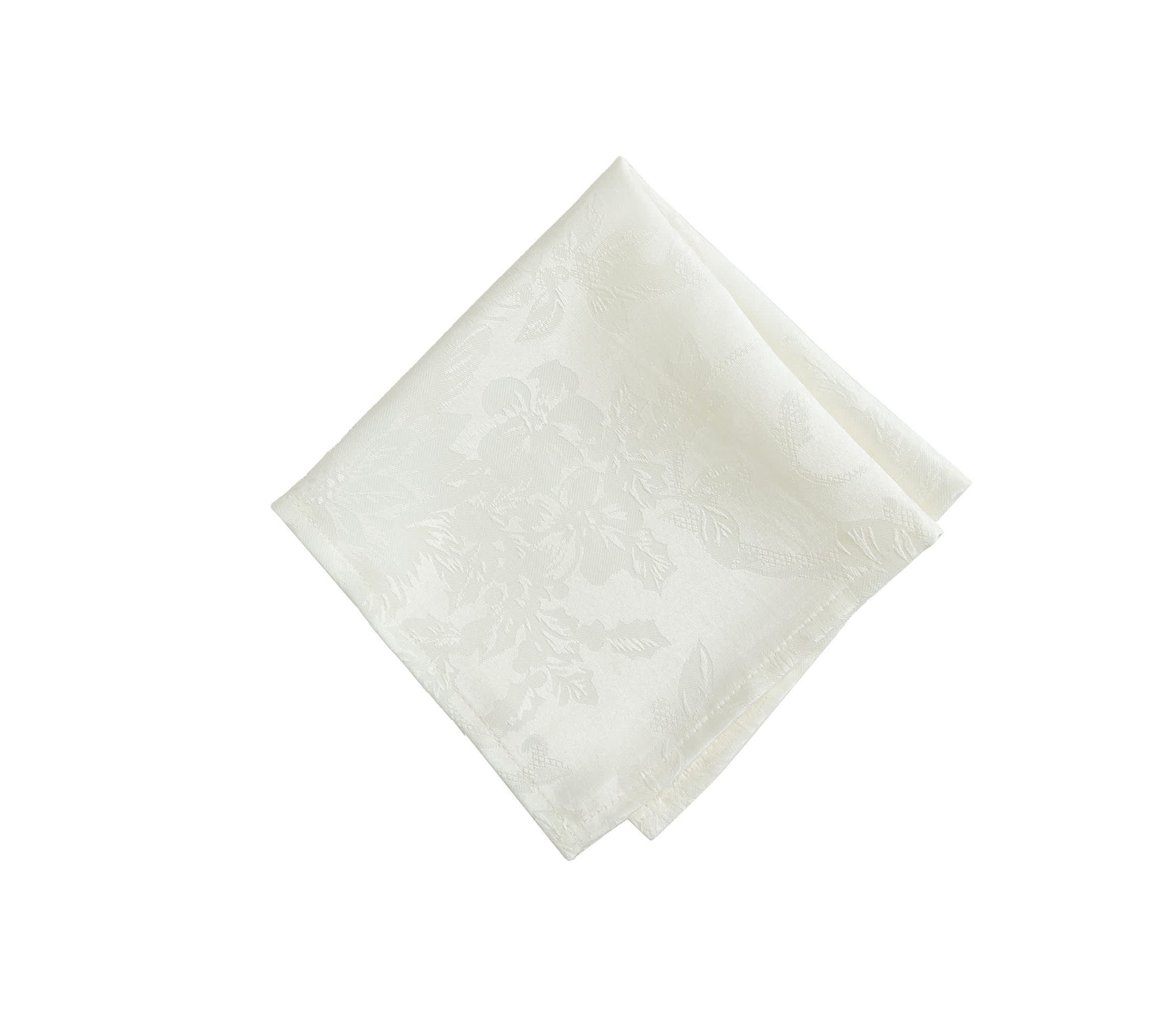 Poinsettia Elegance Jacquard Holiday Napkins, Set of 4