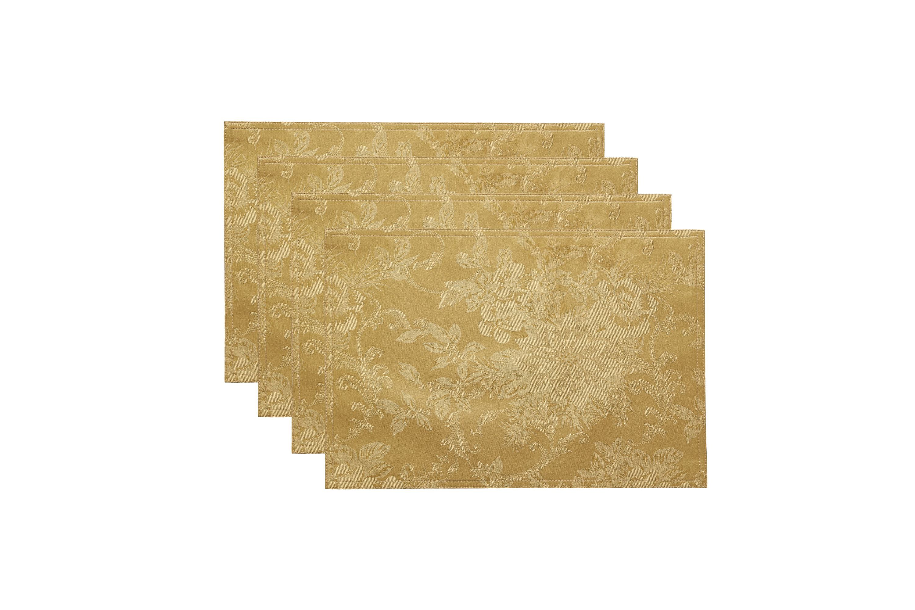 Poinsettia Elegance Jacquard Holiday Placemat - 13" x 19"