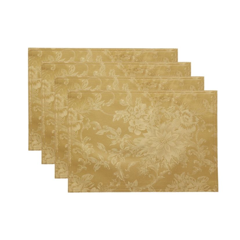 Poinsettia Elegance Jacquard Holiday Placemat - 13" x 19"