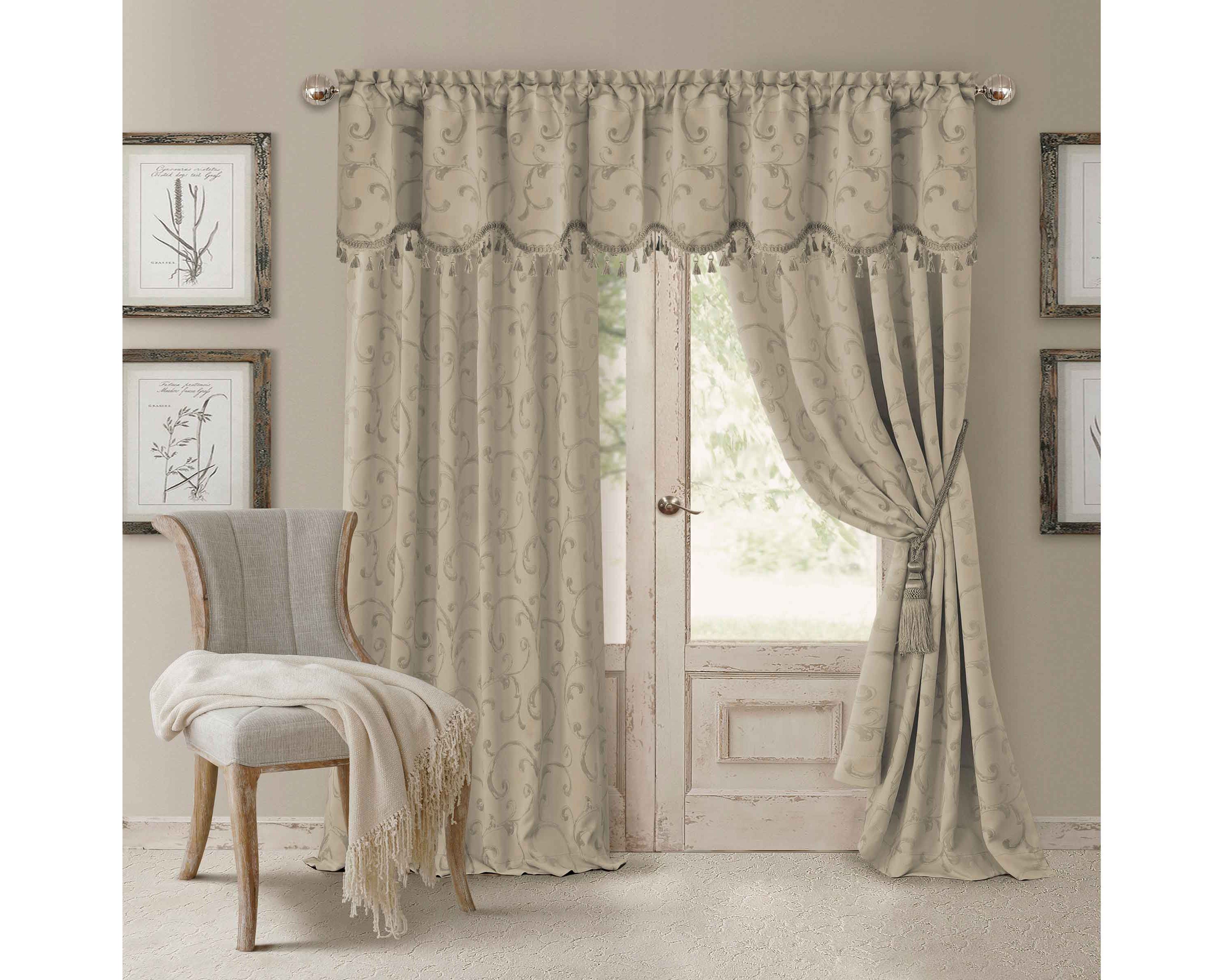 Mia Jacquard Scroll Blackout Window Curtain