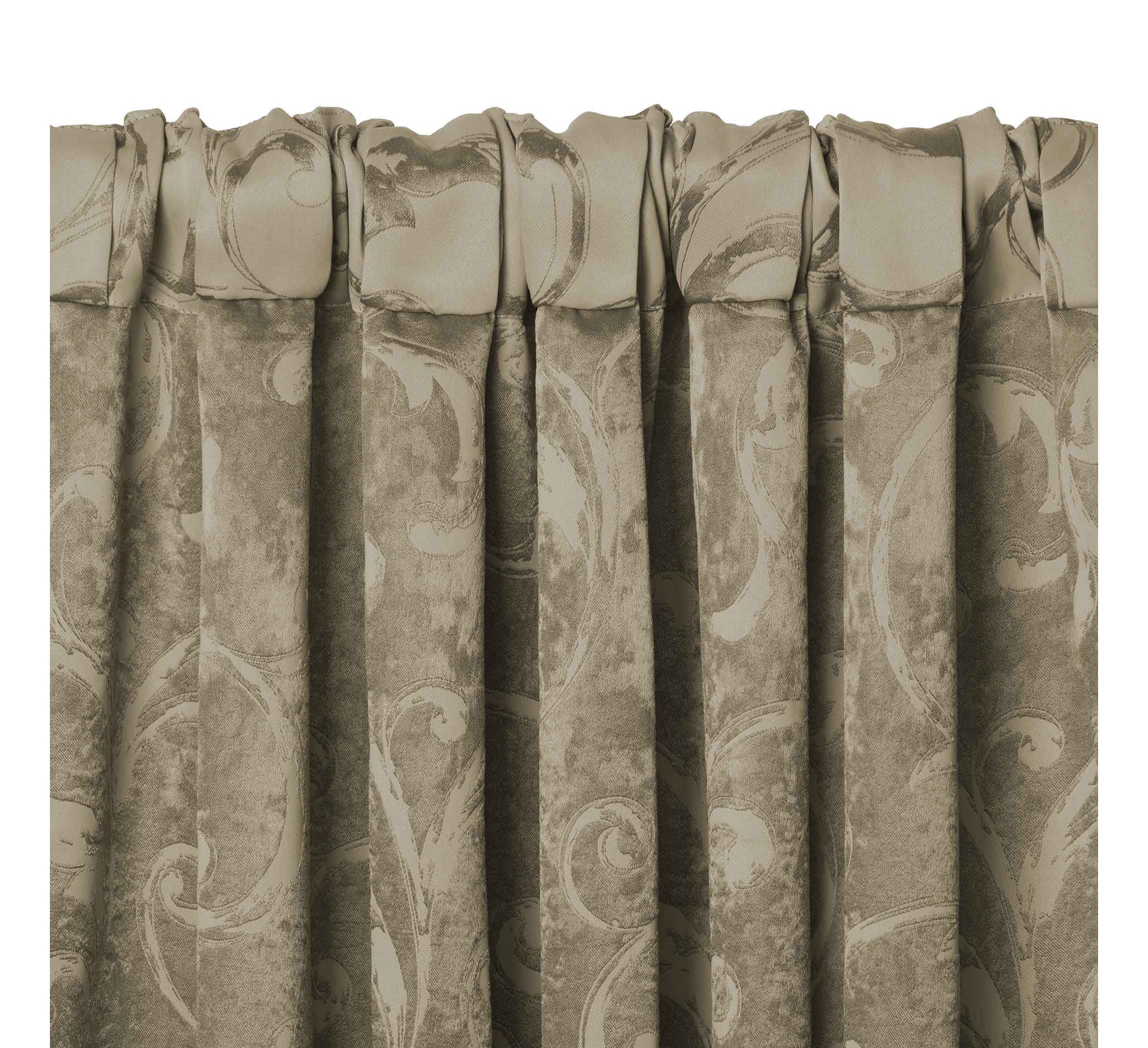 Mia Jacquard Scroll Blackout Window Curtain