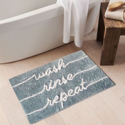 Wash Rinse Repeat Word Novelty Cute Bath Rug