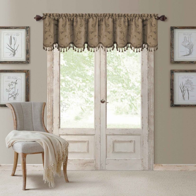 Mia Beaded Scallop Valance - 52" x 19"